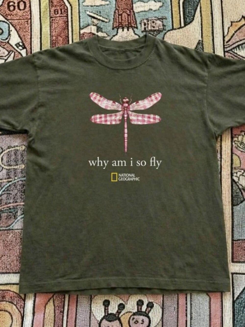 🦋 Gildan Heavy Cotton “Why Am I So Fly” Dragonfly Graphic T-Shirt